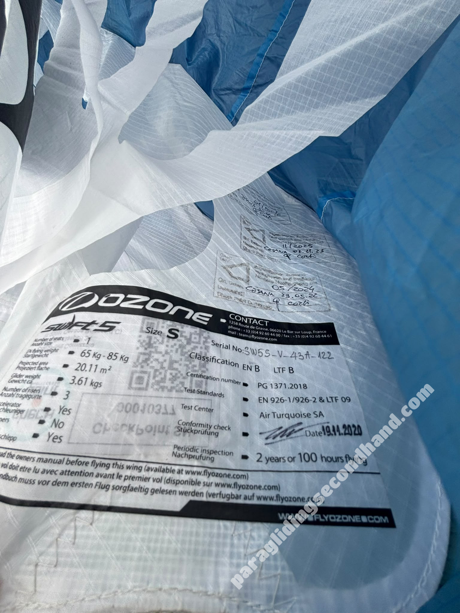 Ozone Swift 5, S, 2020, (65-85kg), 300h - Image 7