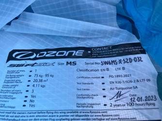 Ozone Swift 6, MS, 2023, (75-95kg), 75h