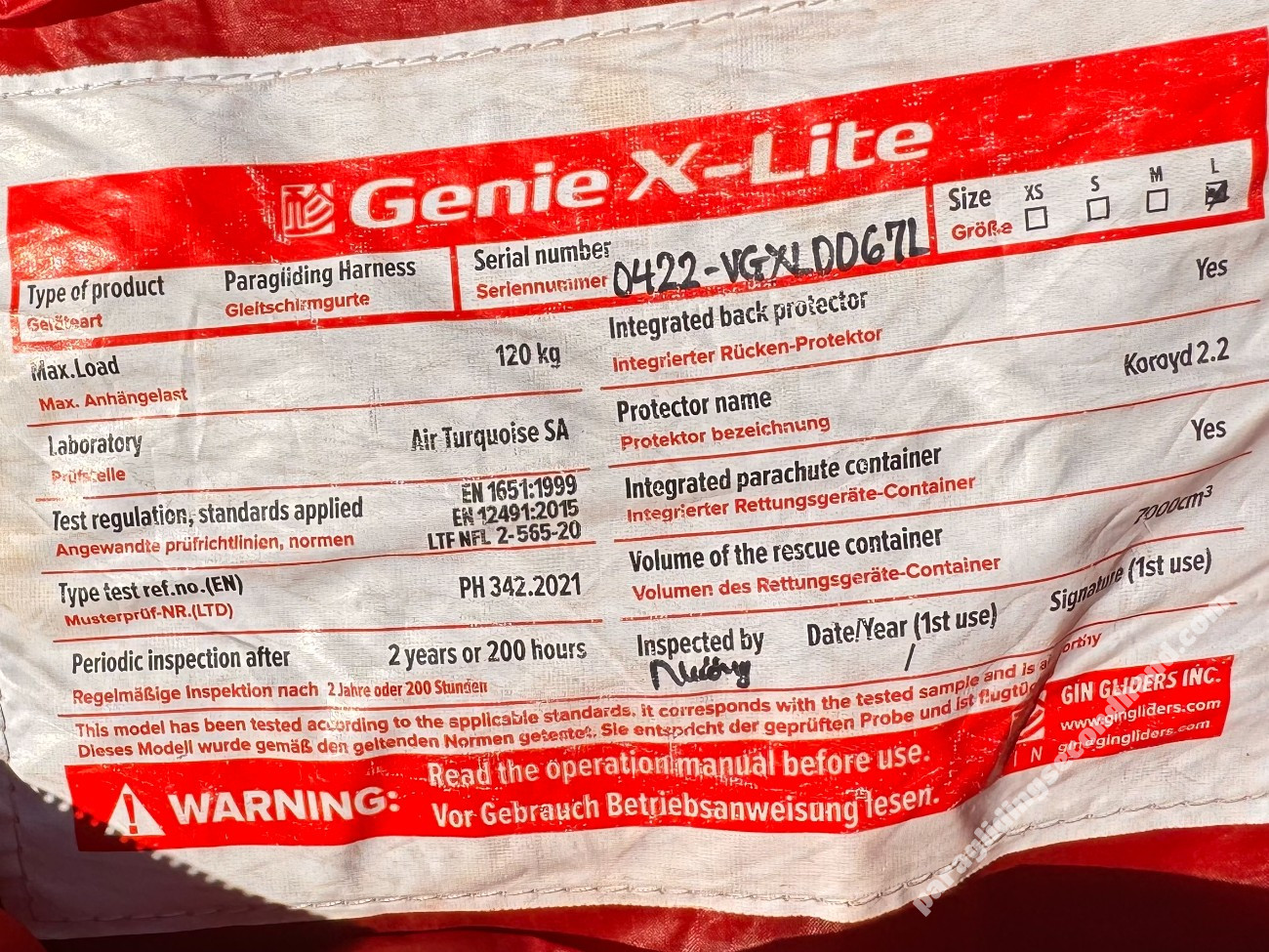 GIN Gliders Genie X Lite, L, 2022 - Image 2