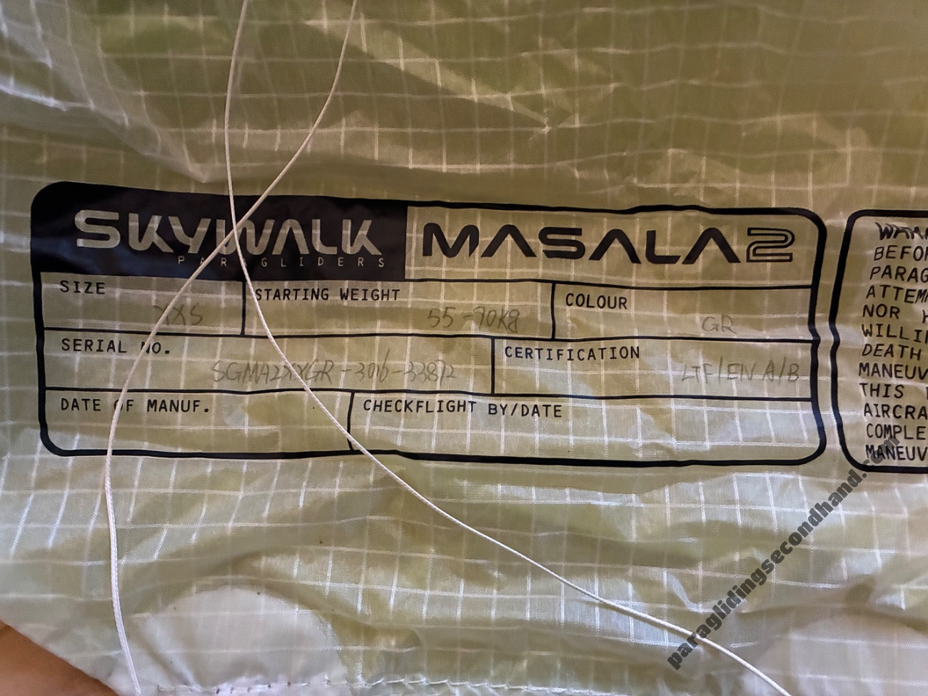 Skywalk Masala2 Gr. XXS, EN A/B,  wendegurt, Retter, Beschleuniger, Helm - Image 8