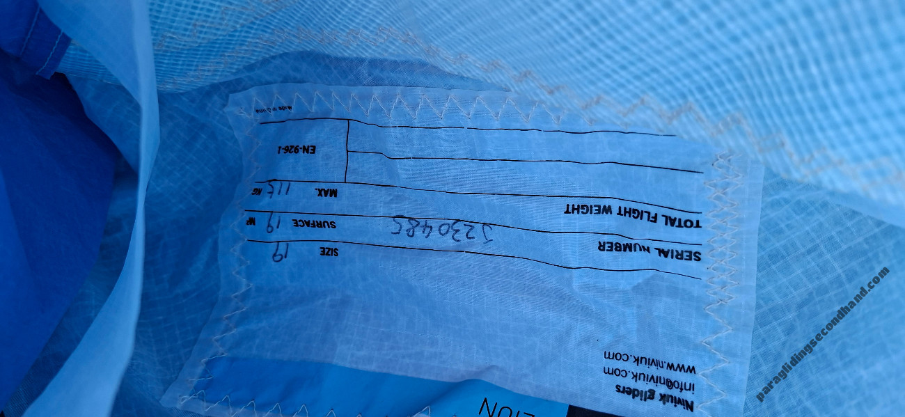 Niviuk Zion, 19, 2014, (60-115kg), 50h - Image 6