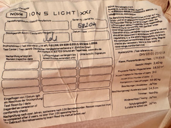 Nova ION 5 LIGHT, XXS, 2018, (55-80kg), 50h