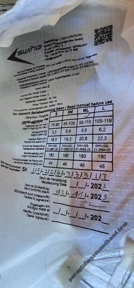 Swing Sphera RS, ML, 2024, (95-110kg), 45h - Image 3