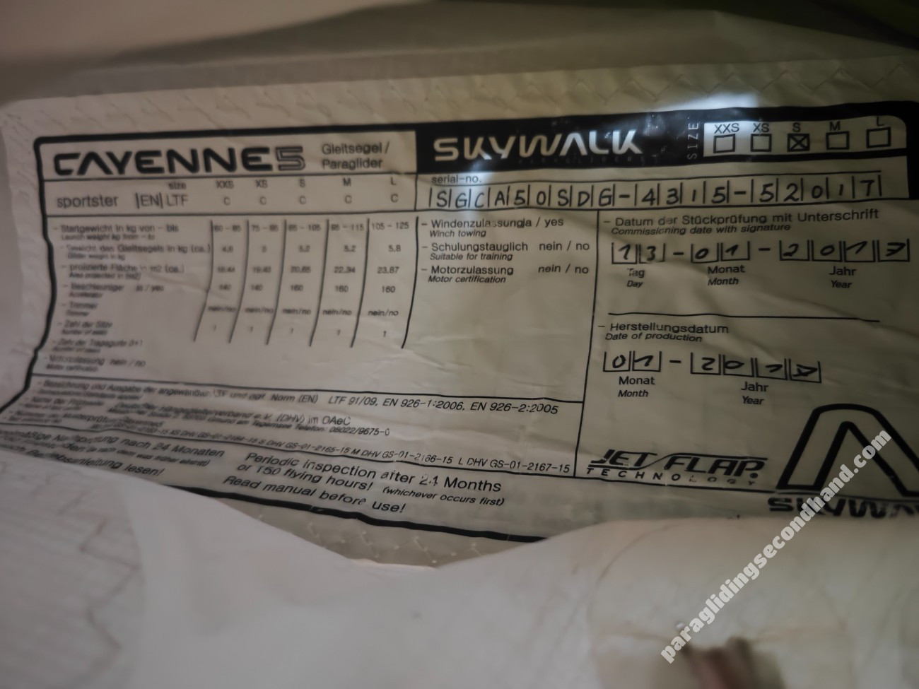 Skywalk Cayenne 5, S, 2017, (85-105kg), 60h - Εικόνα 4
