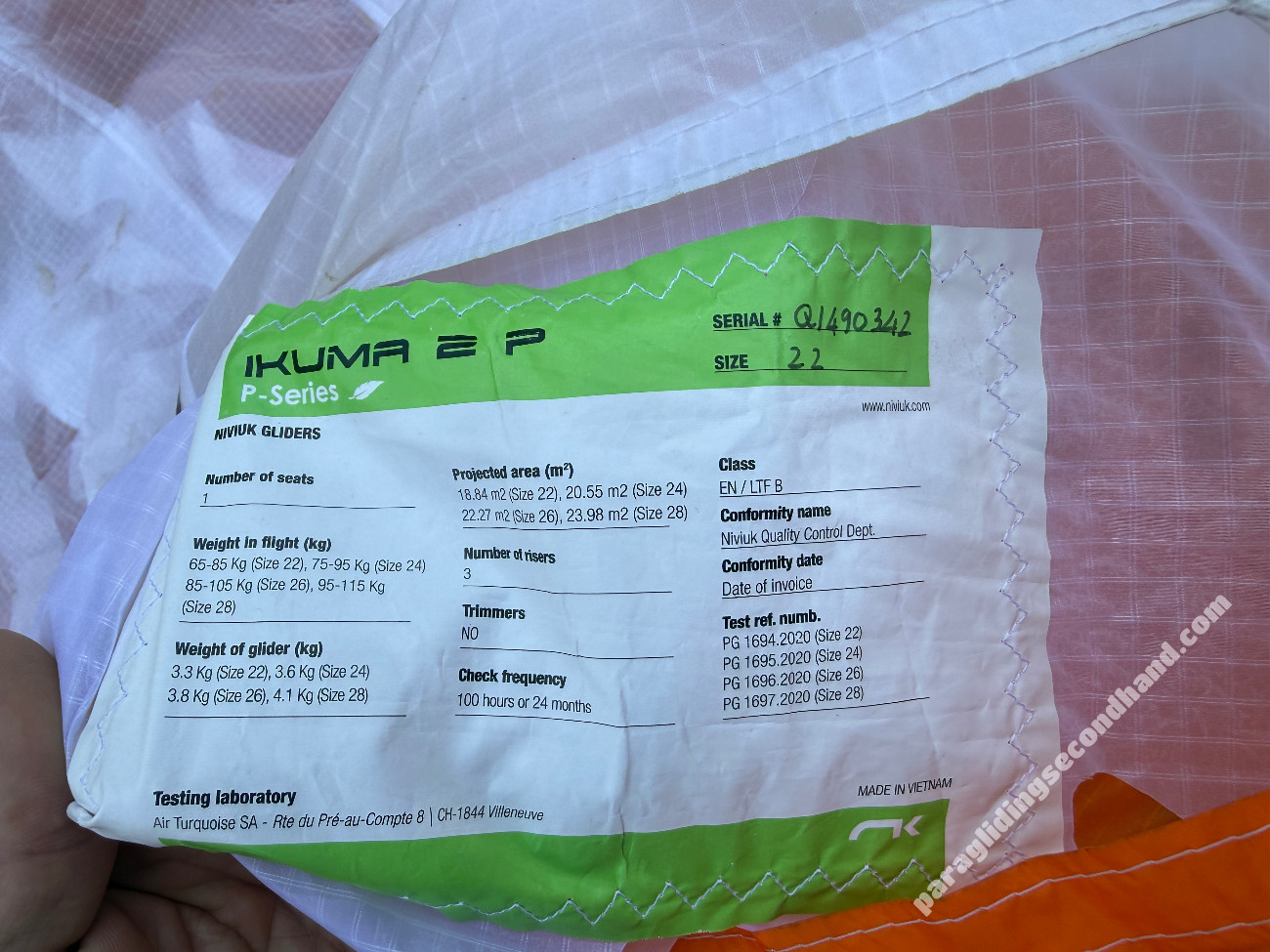 COMPLETE LIGHTWEIGHT XC PARAGLIDING SET - Image 3