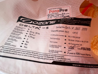 Ozone Delta 4, S, 2020, (65-85kg), 250h