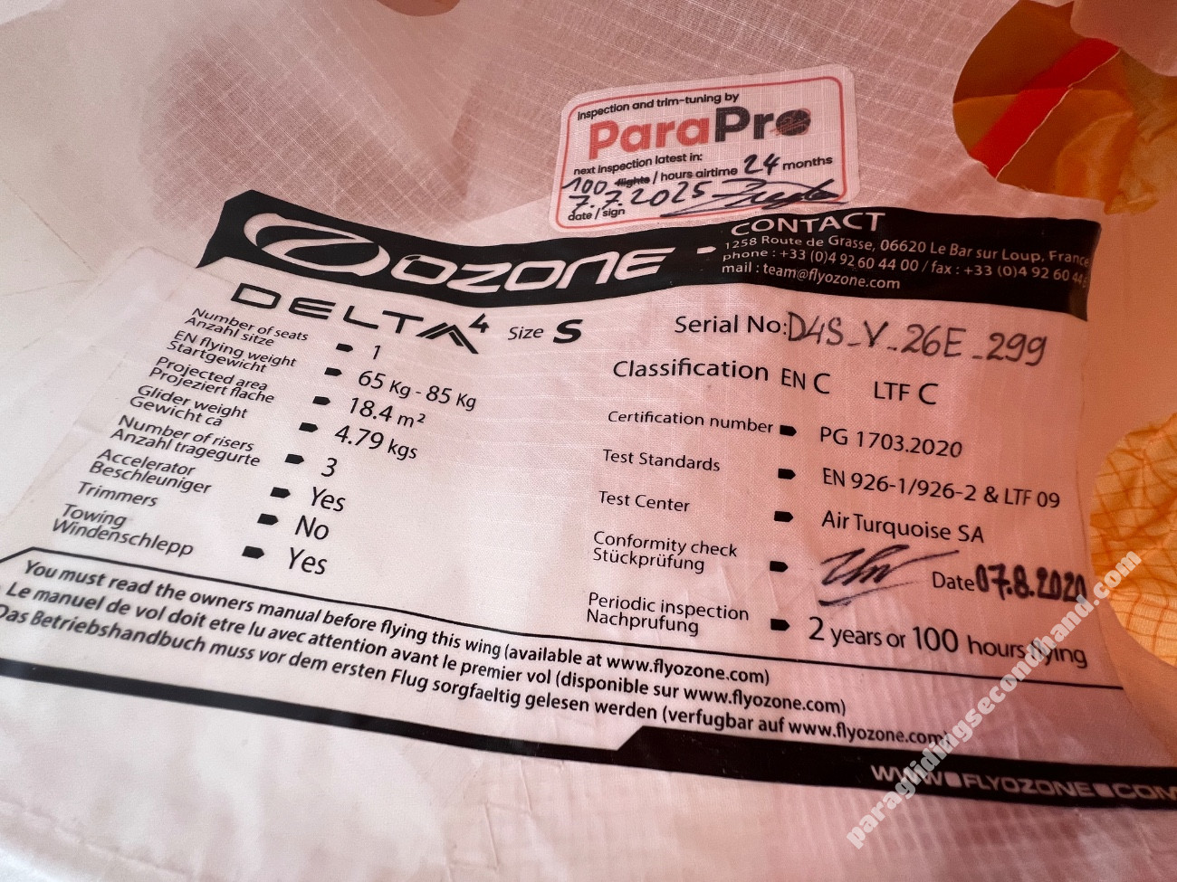 Ozone Delta 4, S, 2020, (65-85kg), 250h - Kuva 3
