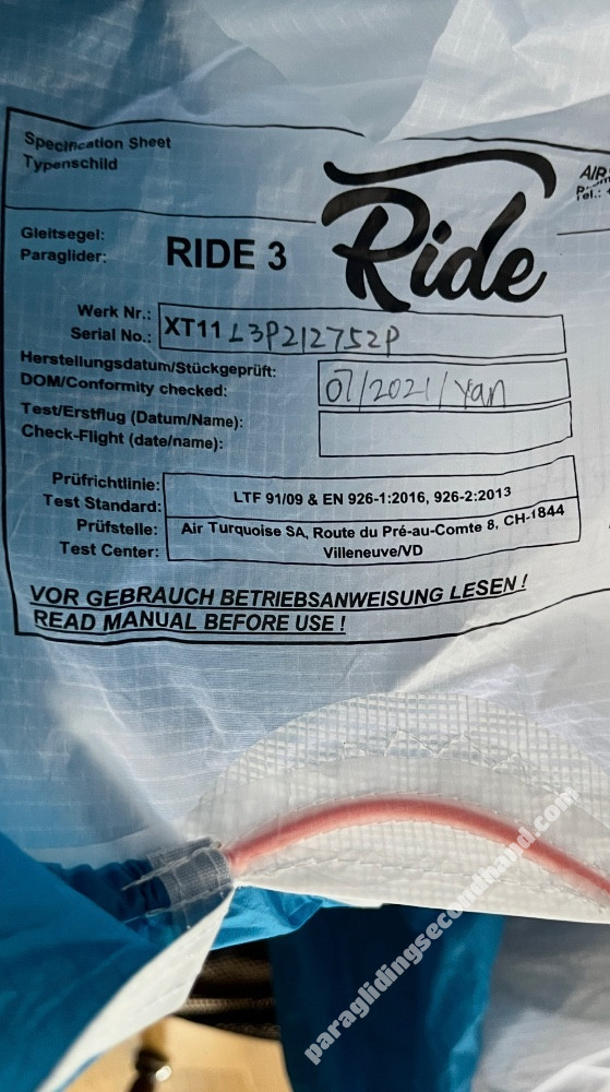 Air Design Ride3, L, 2021, (135-230kg), 30h - Image 3