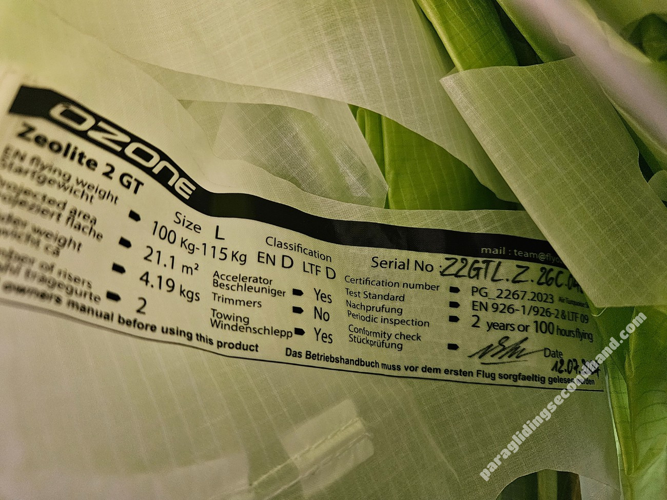 Ozone Zeolite 2 GT, Large, 2024, (100-115kg), 82h - Image 3