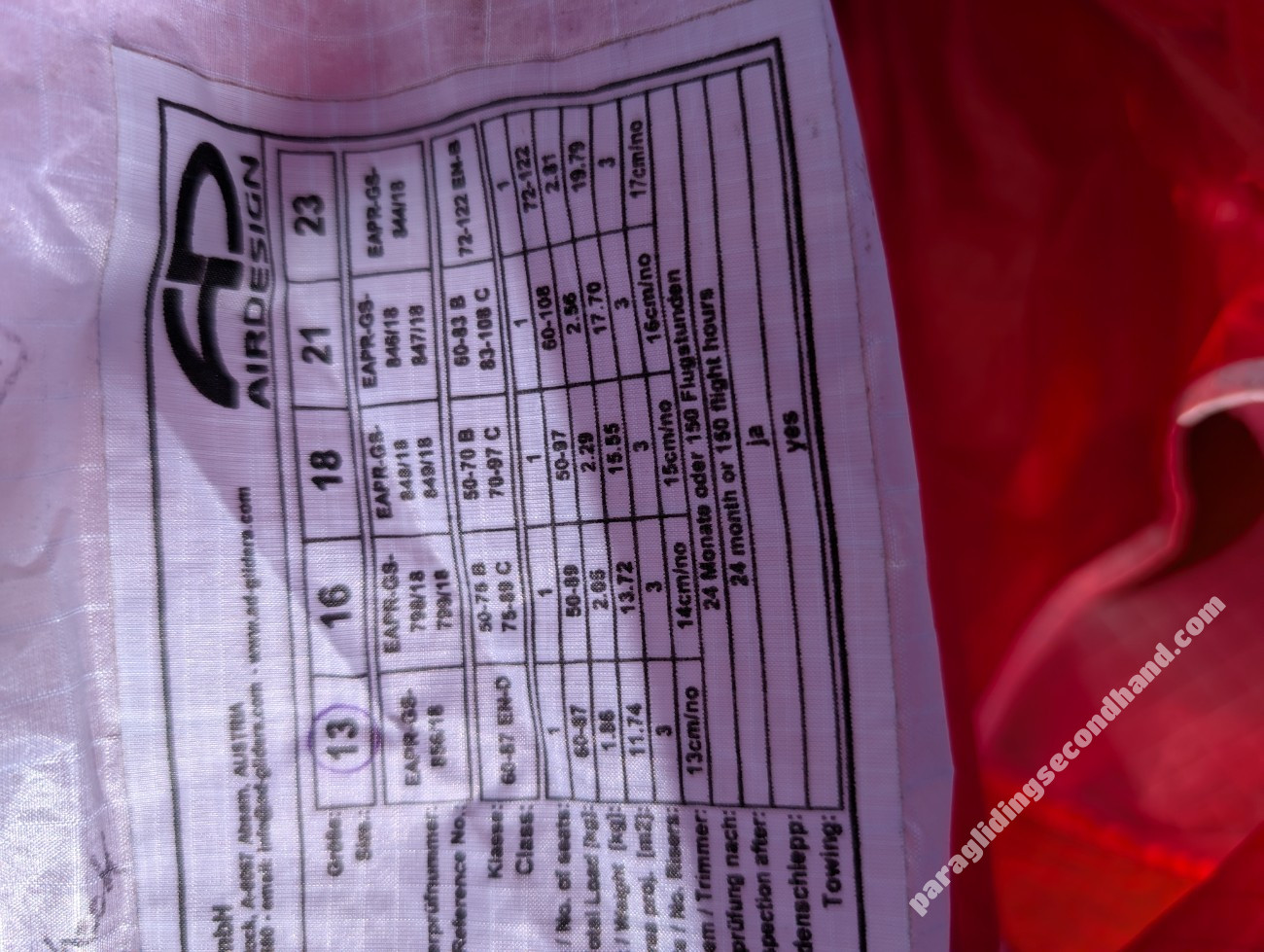 Air Design Susi 3, 13, 2018, (60-87kg), 20h - Εικόνα 3
