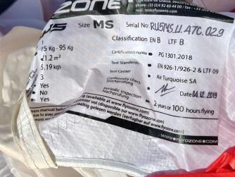 Ozone Rush5, 24, 2019, (75-95kg), 150h