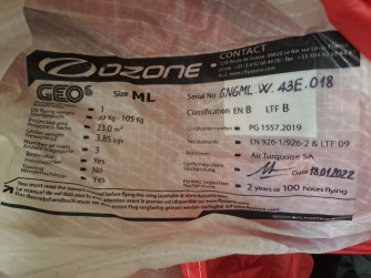 Ozone Geo 6, ML, 2022, (85-105kg), 105h