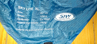 Deployment bag:Sky lite XL (no rescue included!!)