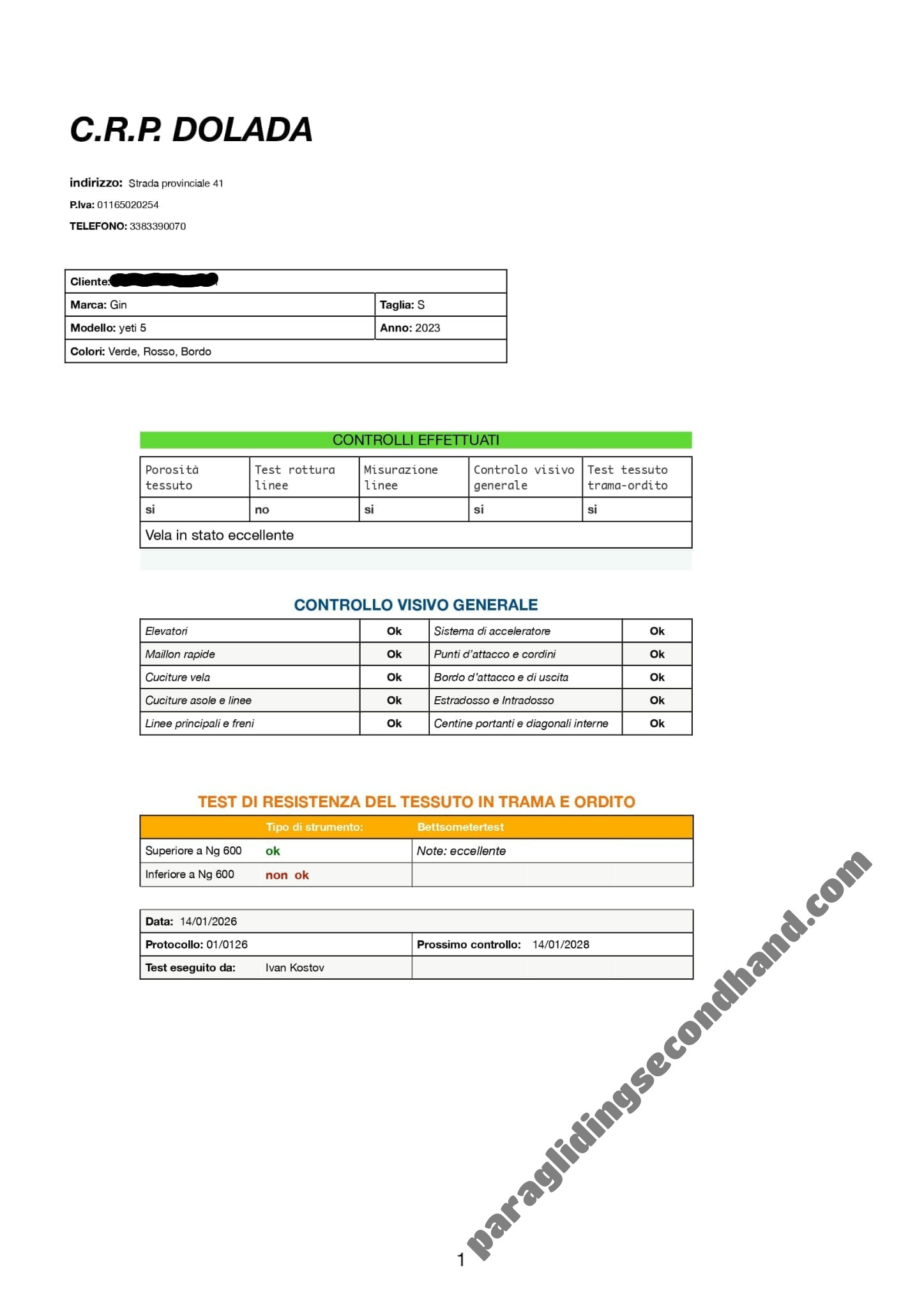 GIN Gliders Yeti 5, 21, 2023, (50-90kg), 30h - Imagen 2
