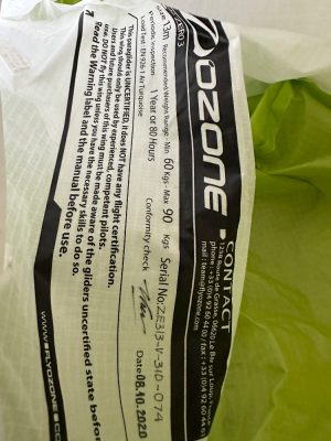 Ozone Zero 3, 13, 2020, (60-90kg), 0h