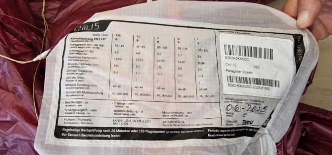 Skywalk Chili 5, xxs, 2025, (65-85kg), 10h