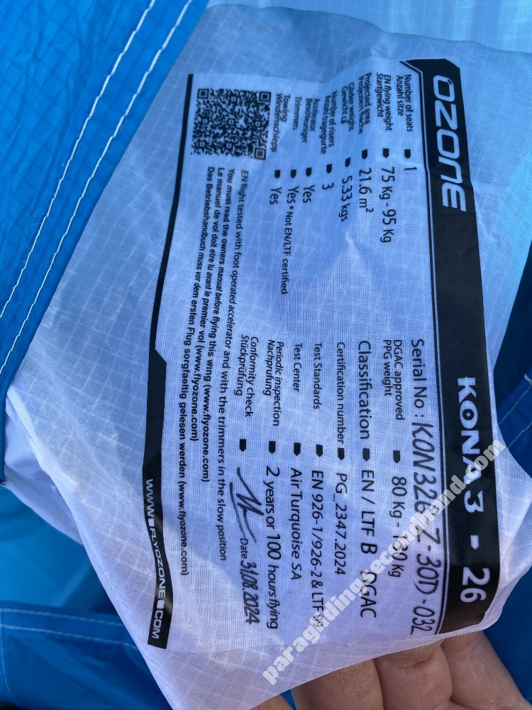 Ozone Kona 3, 26, 2024, (80-130kg), 30h - 画像 4