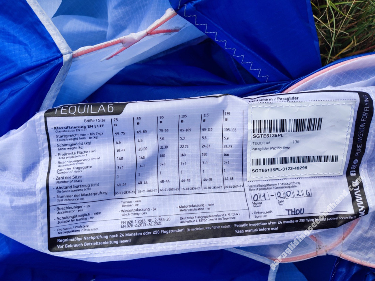 Skywalk Tequila 6, 135, 2024, (104-135kg), 80h - 画像 5