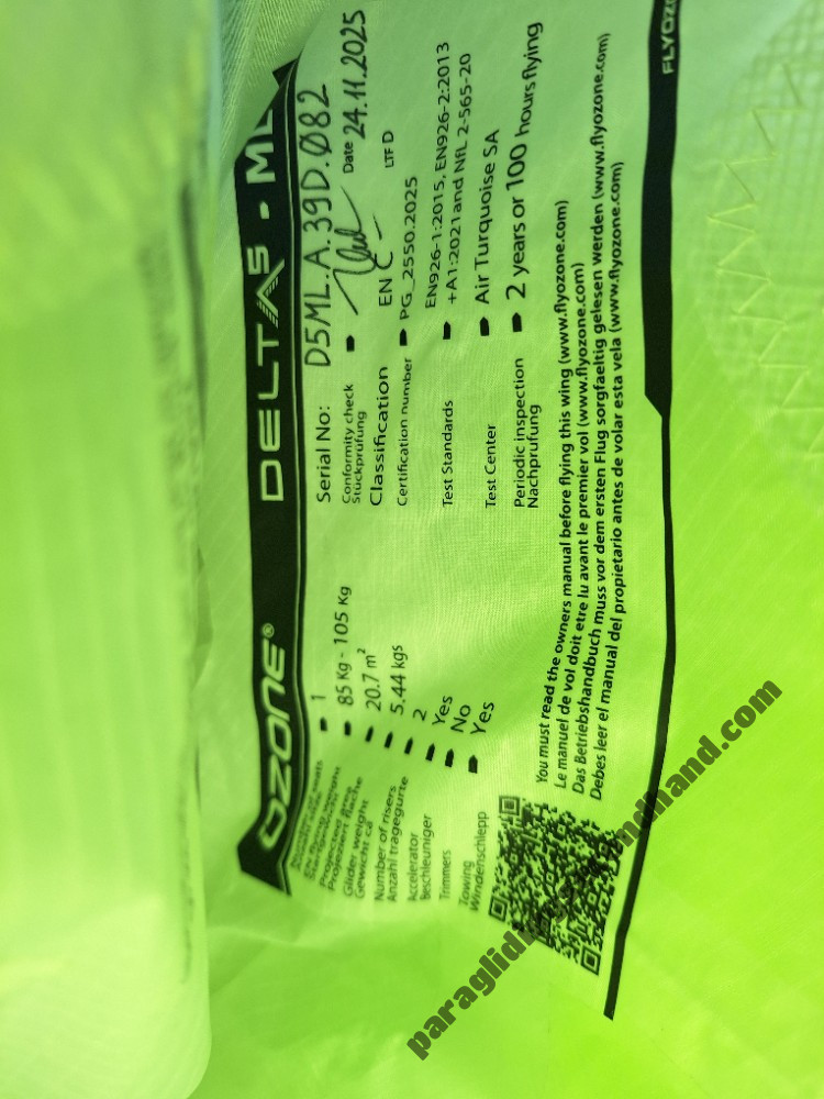 Ozone Delta 5, ML, 2025, (85-105kg), 41h - Immagine 6