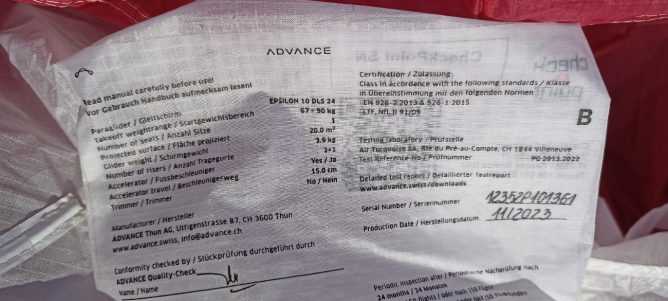 Advance Epsilon DLS, 24, 2023, (65-85kg), 95h