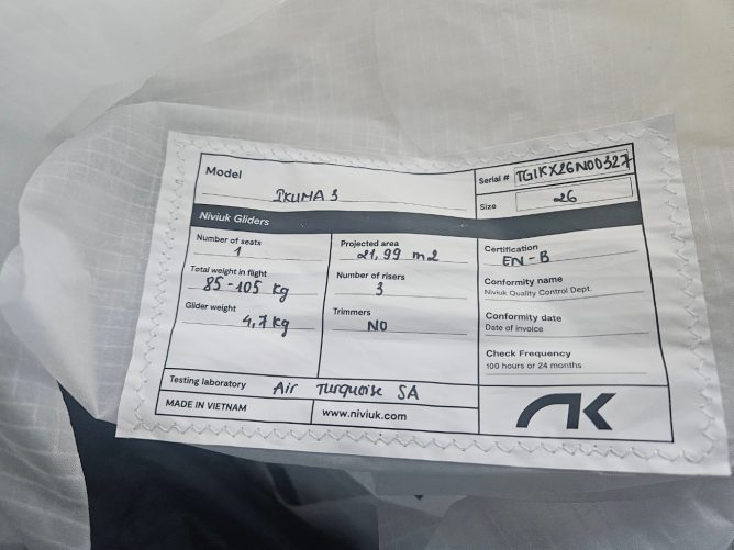 Niviuk IKUMA 3, 26, 2024, (85-105kg), 88h