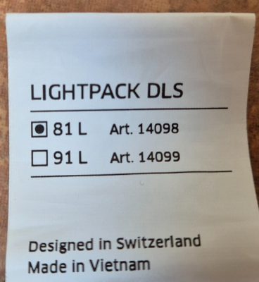 Advance Light pack DLS 81 l