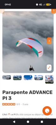 parapente light pie 3 ou équivalent