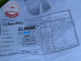 Davinci Gliders Classic 2, M, 2023, (80-105kg), 12h