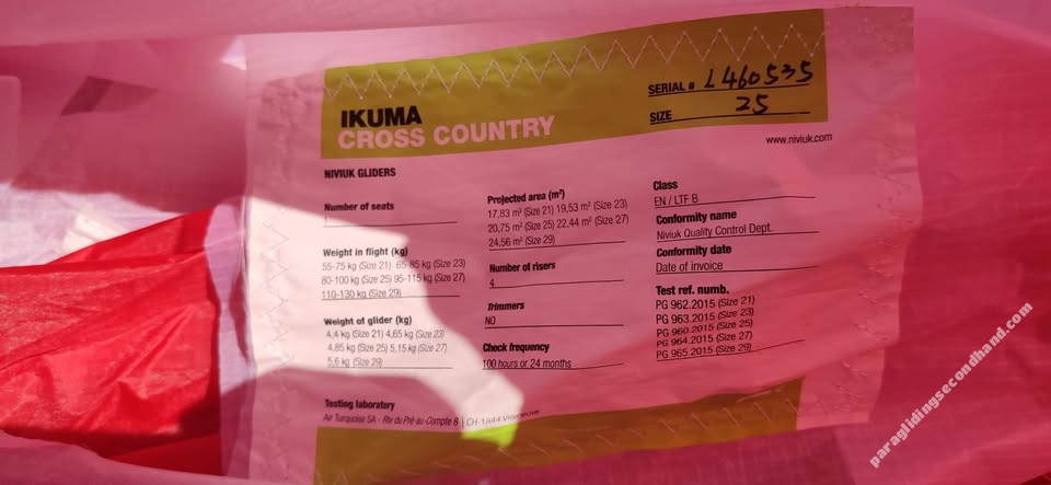 Niviuk Ikuma, 25, 2017, (80-100kg), 95h