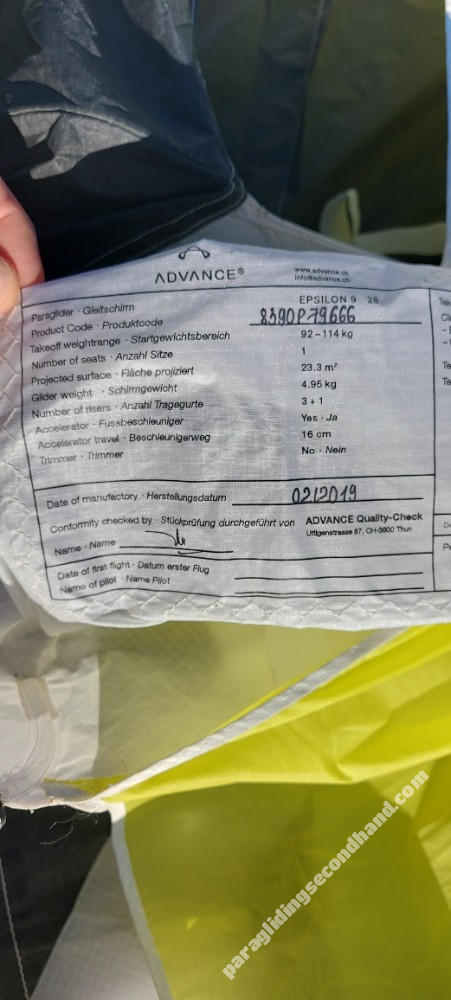 Advance Epsilon 9, 28, 2019, (92-114kg), 130h