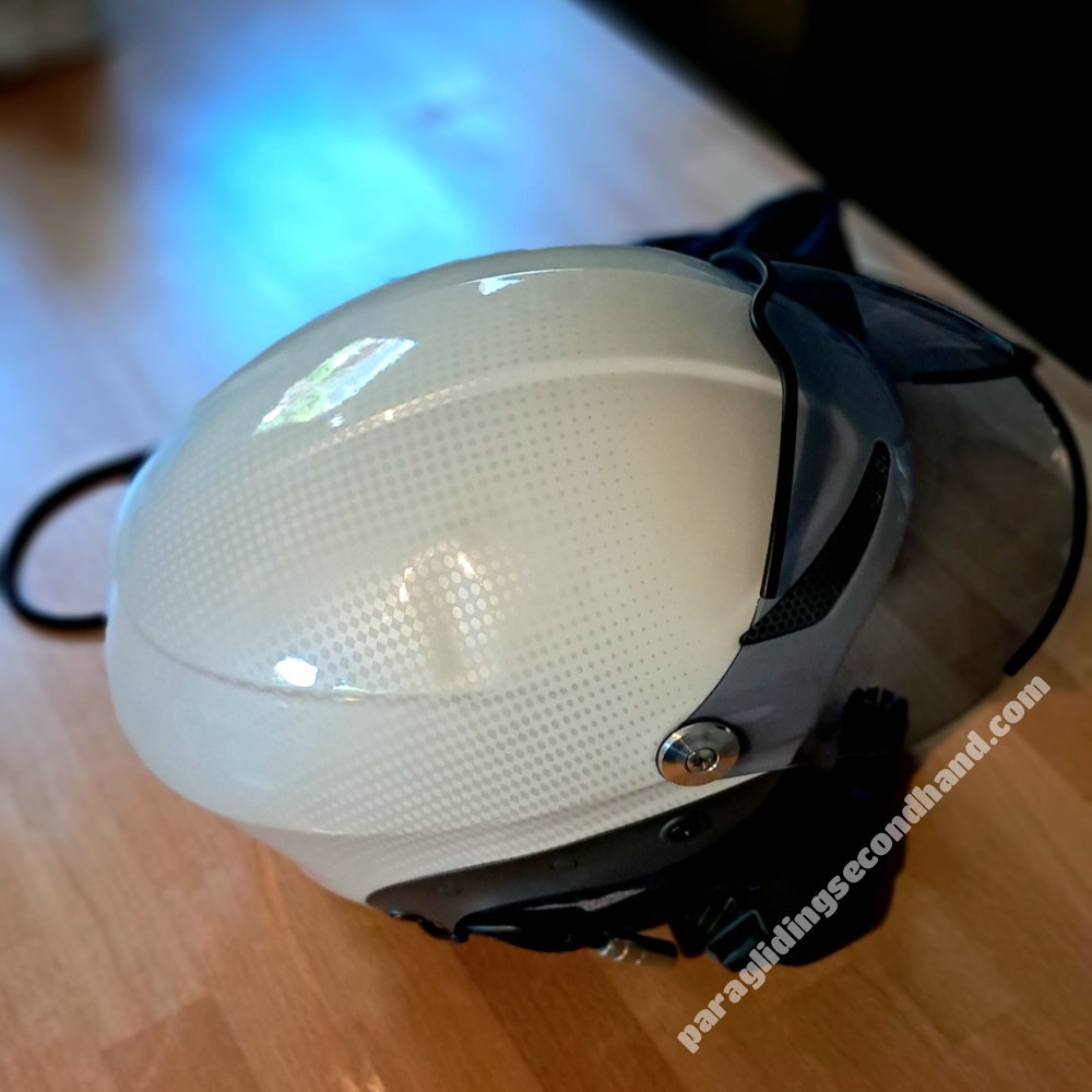 Charly Vitesse white-pearl M/L with visor + comms