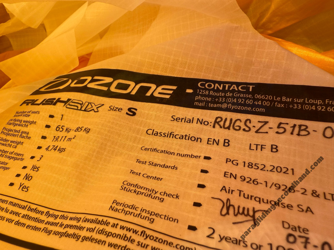 Ozone Rush 6, S, 2025, (65-85kg), 8h