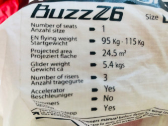 Ozone Buzz Z6, L, 2022, (95-115kg), 12h
