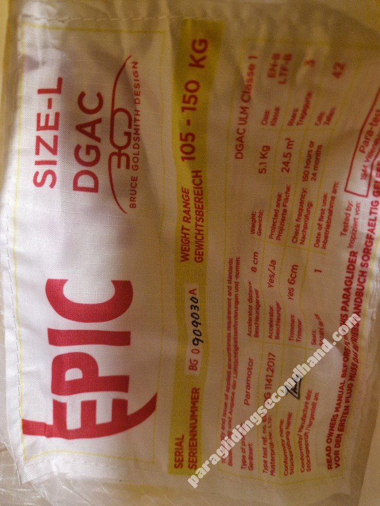 BGD Epic, L, 2017, (105-125kg), 20h