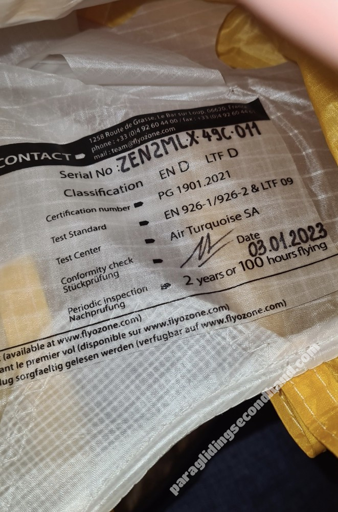 Ozone Zeno 2, ML, 2023, (95-110kg), 205h