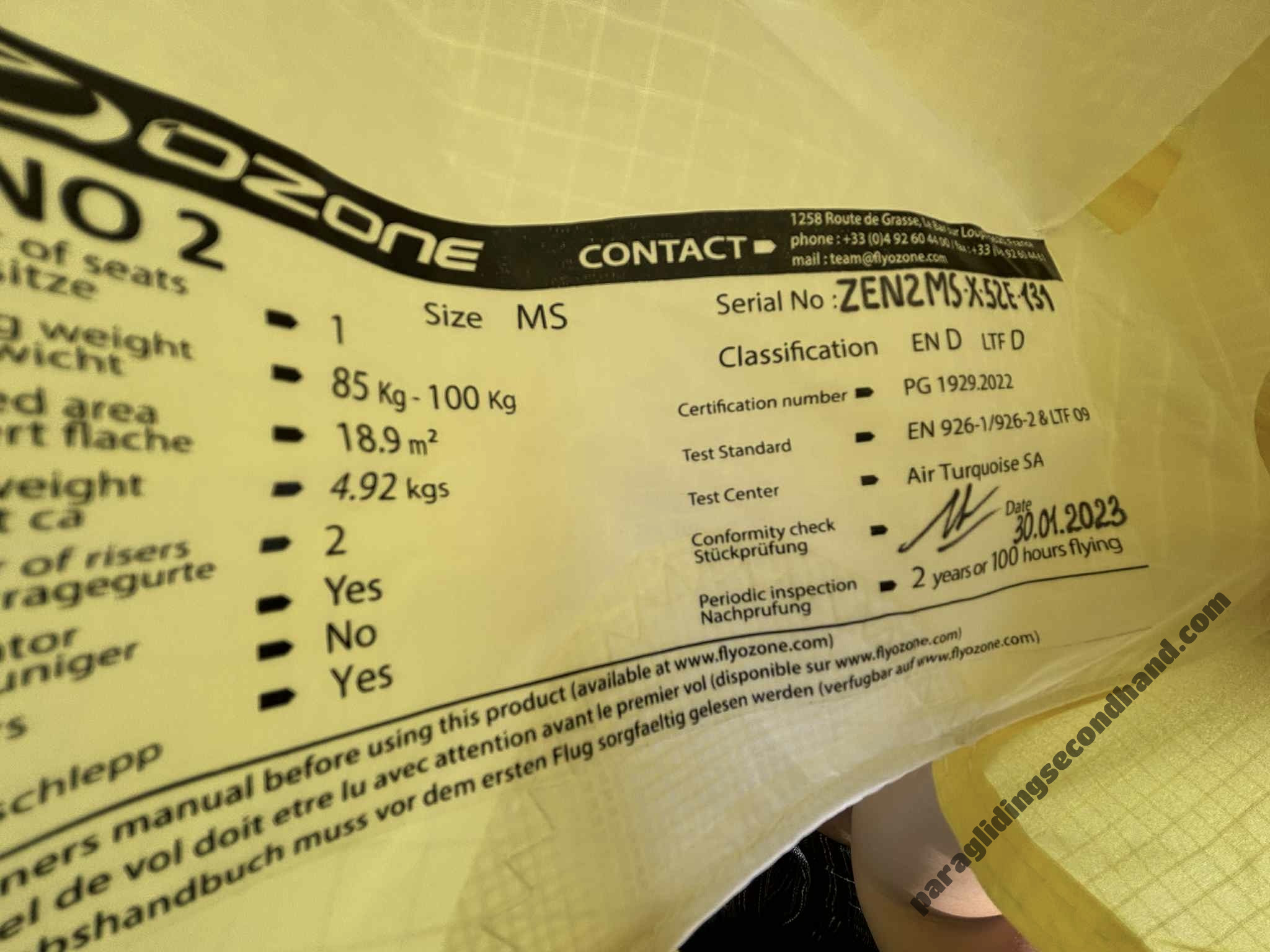 Ozone ZENO2, MS, 2023, (80-100kg), 50h