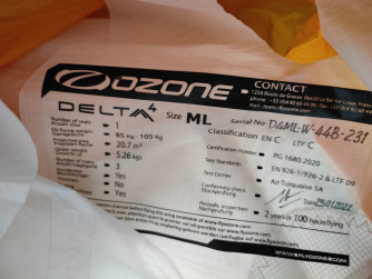 Ozone Delta4, ML, 2022, (85-105kg), 105h