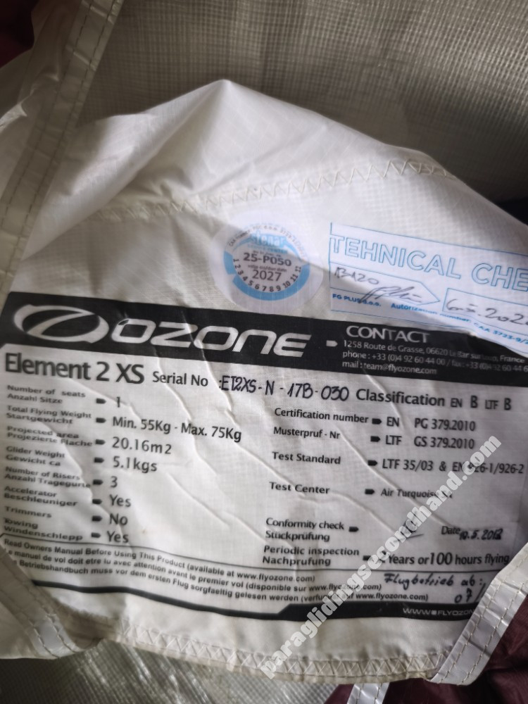 Ozone Element 2, Xs, 2012, (50-75kg), 150h