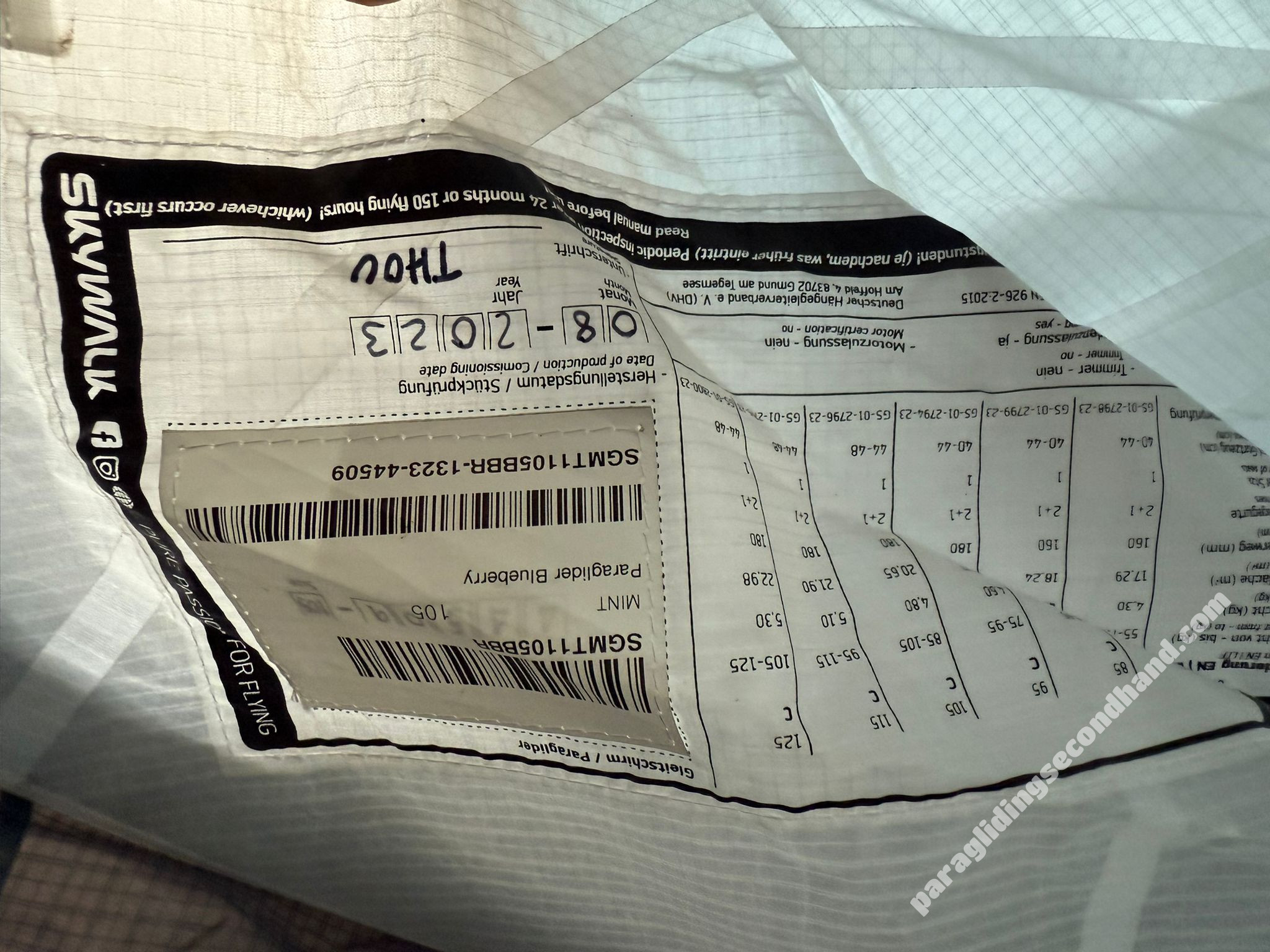 Skywalk MINT, 105, 2023, (85-105kg), 100h