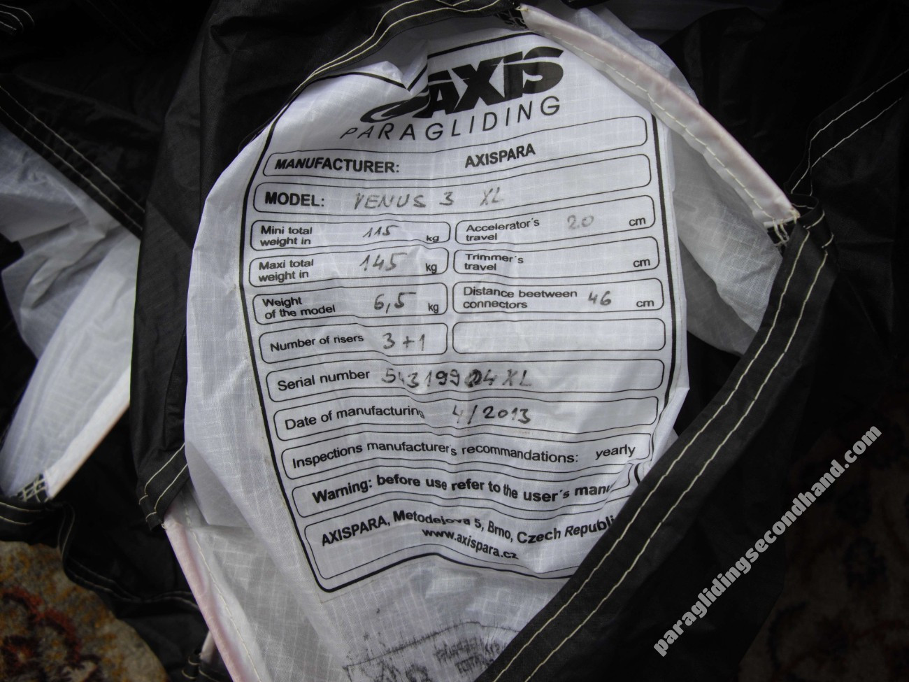 Axis Venus 3, XL, 2013, (115-145kg), 50h