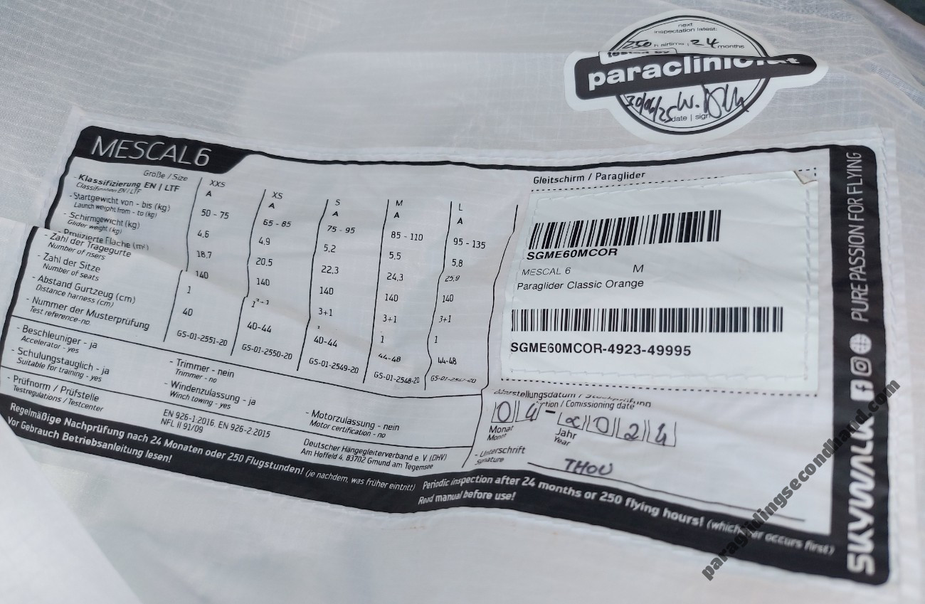 Skywalk Mescal 6, M, 2024, (85-110kg), 60h