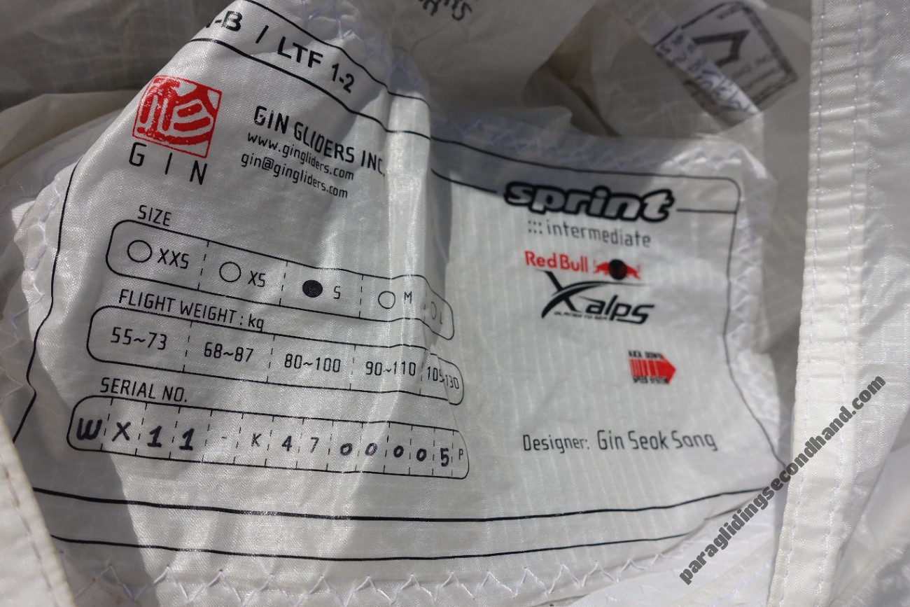 GIN Gliders Sprint X-Alps, S, 2010, (80-100kg), 175h