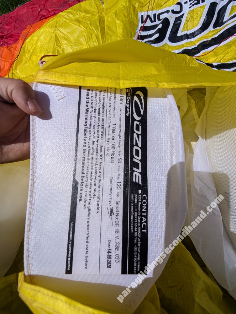 Ozone Dragonfly, 18, 2020, (50-120kg), 200h