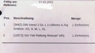 Rettung Gin Yeti 40 (bis120 kg)