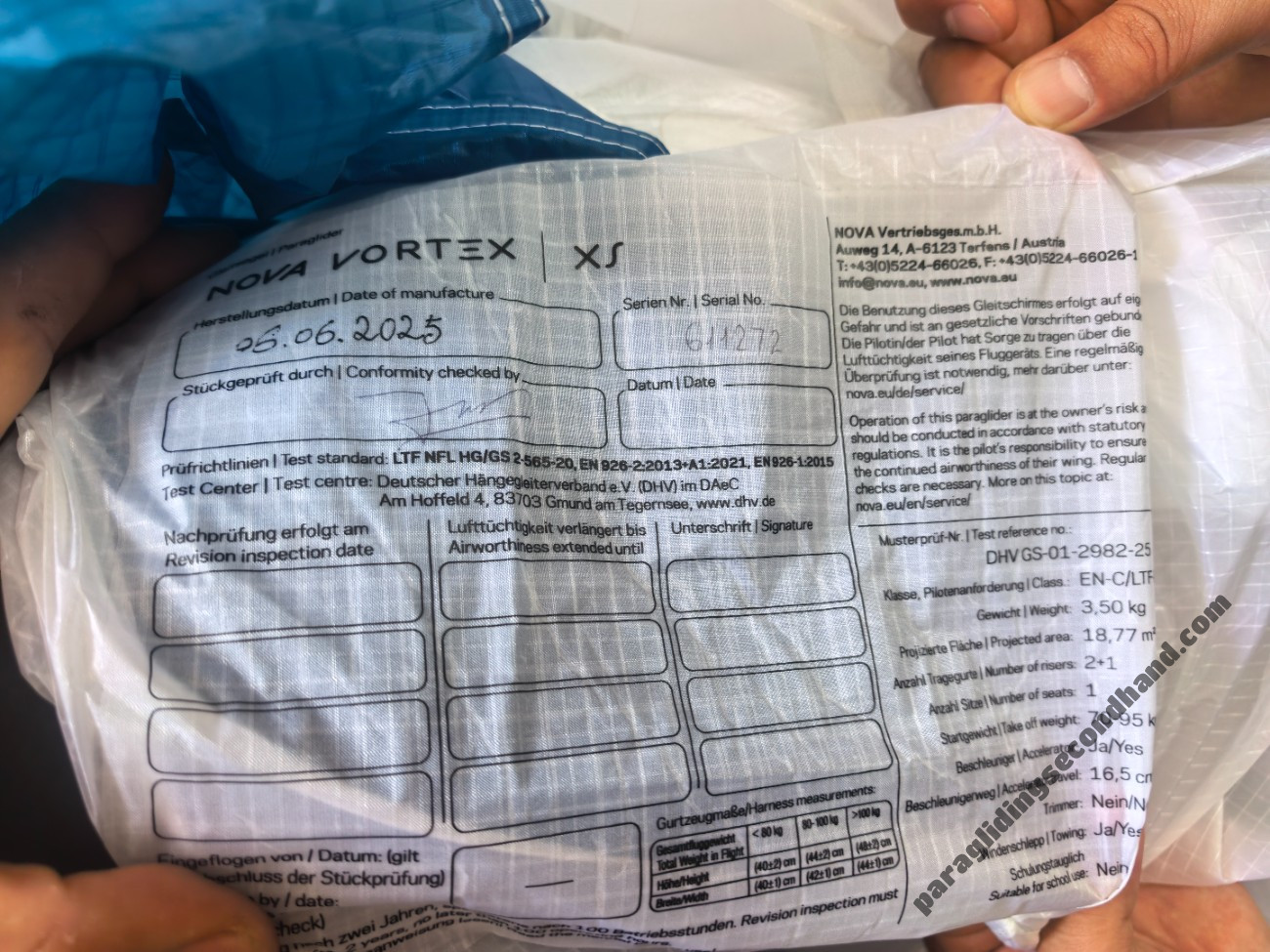 Nova Vortex, XS, 2025, (70-95kg), 5h