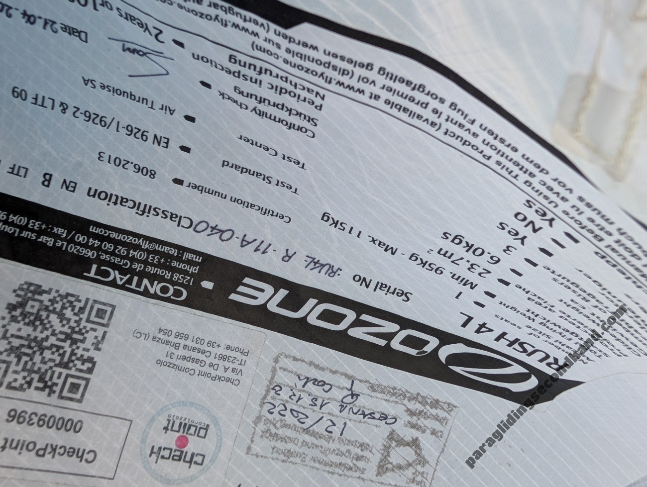 Ozone Rush 4, L, 2016, (95-115kg), 200h