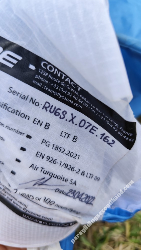 Ozone Rush 6, S, 2022, (65-85kg), 135h