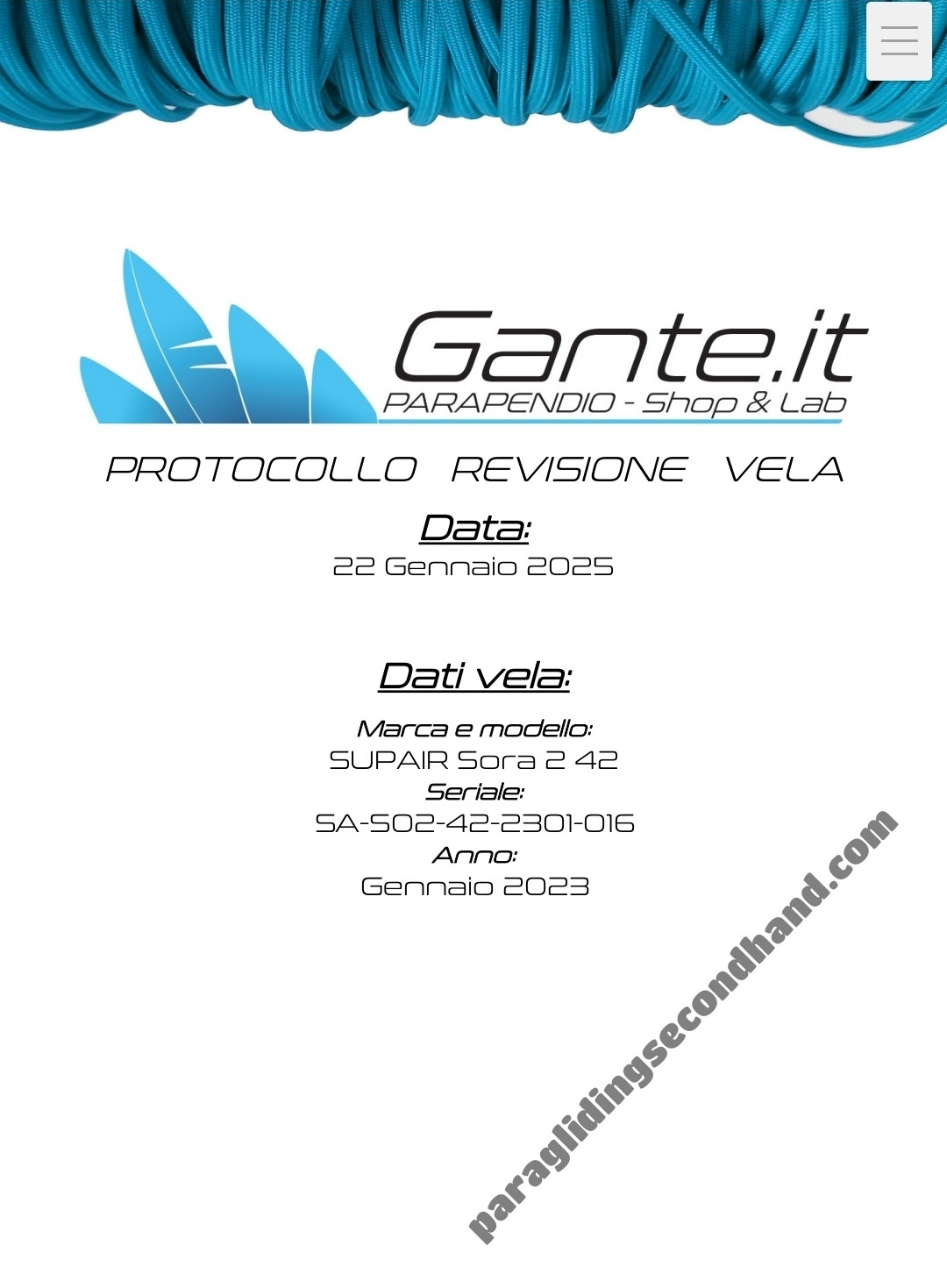 Supair Sora2p, 42, 2023, (120-220kg), 20h