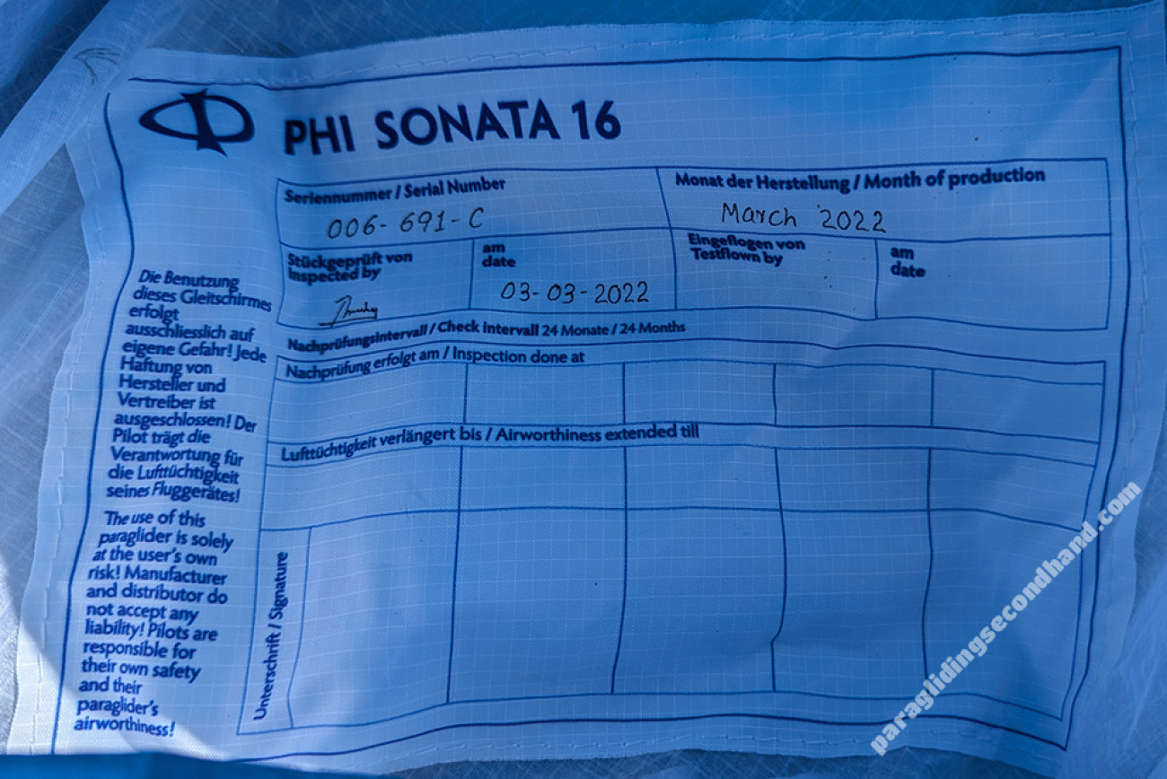 Phi Sonata 16, 19 m², 2022, (60-100kg), 25h