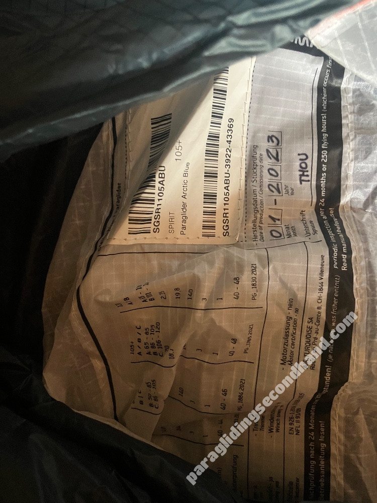 Skywalk Spirit, 105+, 2023, (65-120kg), 35h